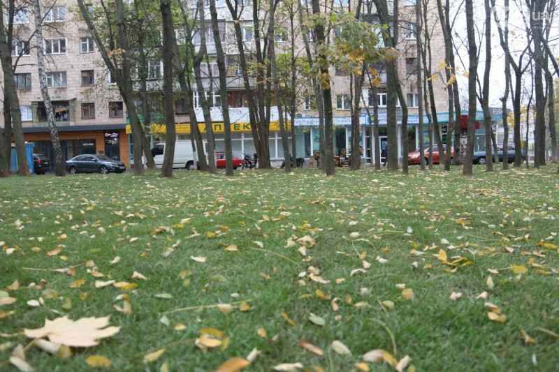 Сквер навпроти Політеху знову ремонтують: вже є газон, як на футбольном полі
