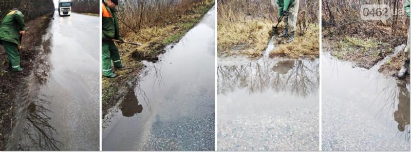 Чернігівські дорожники через теплу зиму змушені рятувати дороги від води