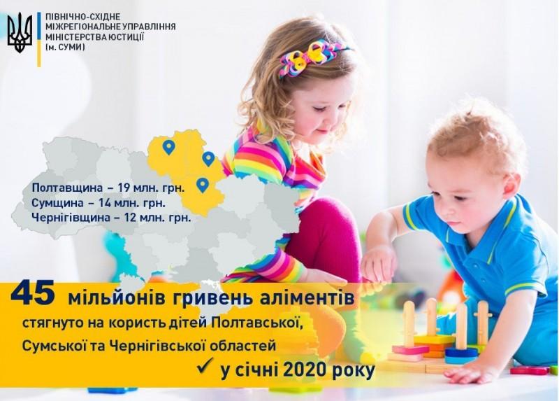 Діти отримали частину коштів: за січень на Чернігівщині боржники по аліментам сплатили більше 10 млн грн