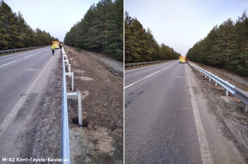 На чернігівських автошляхах встановили більше 400 дорожніх знаків та відремонтували 300 метрів відбійників