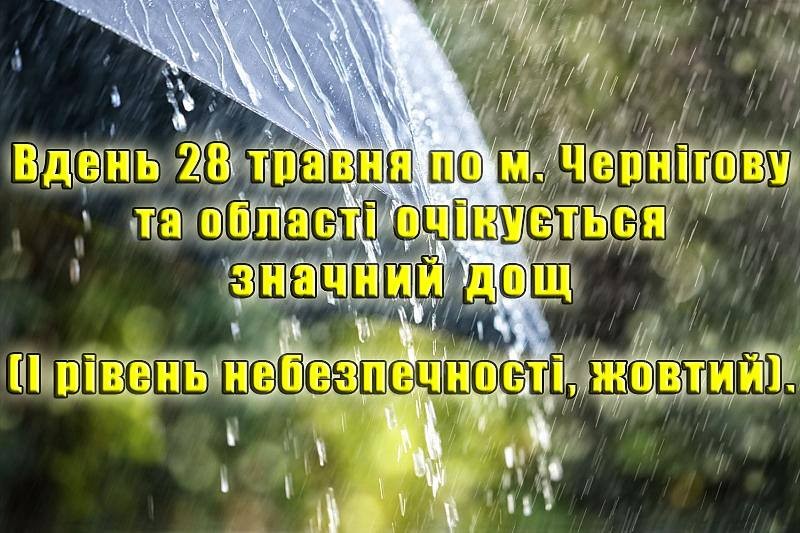 Готуйте парасольки: завтра в Чернігові й області очікується злива