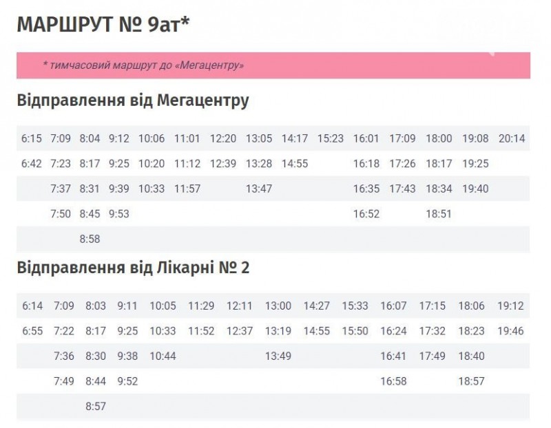 Розклад руху тролейбусів у Чернігові під час виходу з карантину