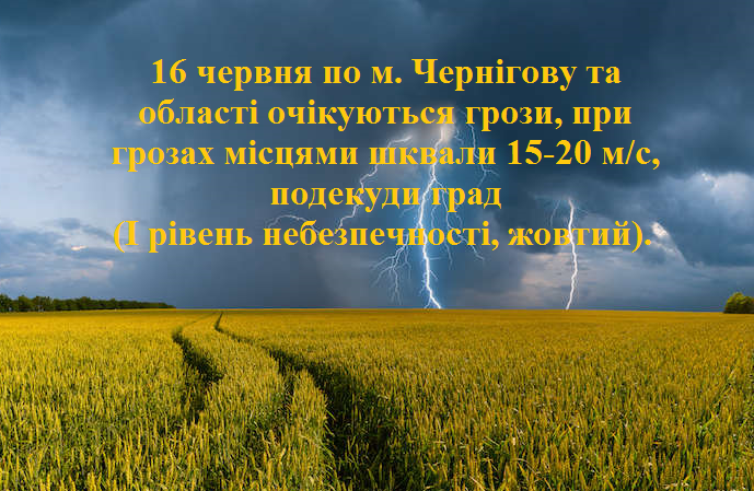 На Чернігів та область насувається гроза зі шквальним вітром: синоптики попереджають про можливий град