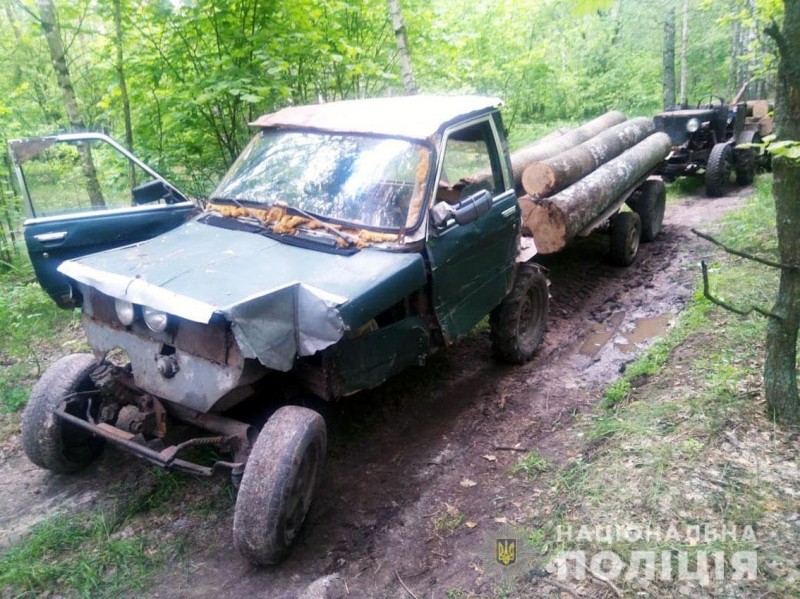 Перевозили дерева на саморобних тракторах: на Чернігівщині затримали крадіїв лісу