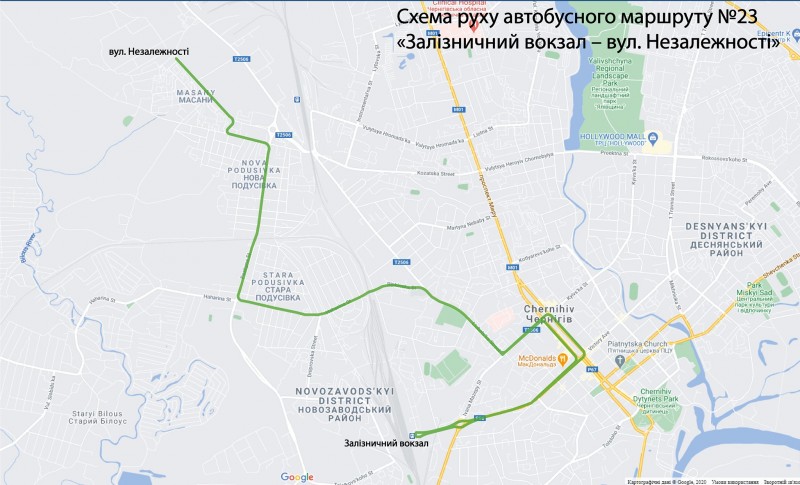 Чернігівський автобус №23 ходитиме за новим маршрутом