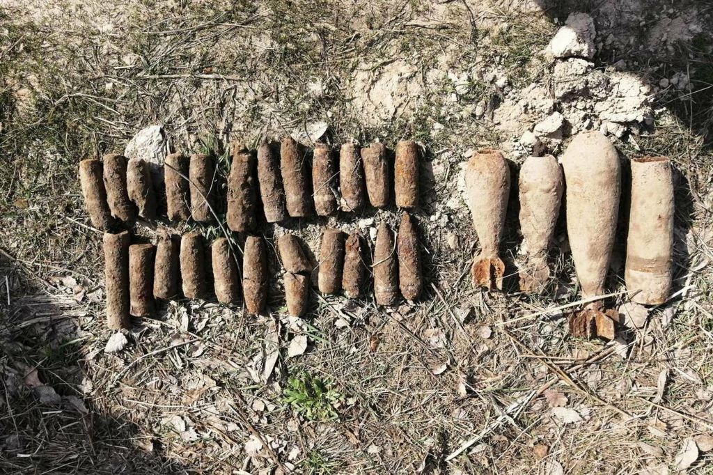 Майже три десятки снарядів та мінометних мін знайшли у полі неподалік Чернігова
