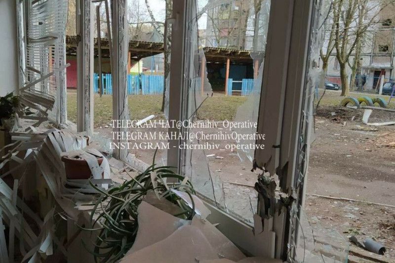 Від обстрілів російських окупантів постраждав Чернігівський центр реабілітації дітей (Фото)