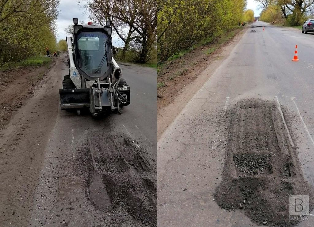 На Чернігівщині триває ямковий ремонт доріг