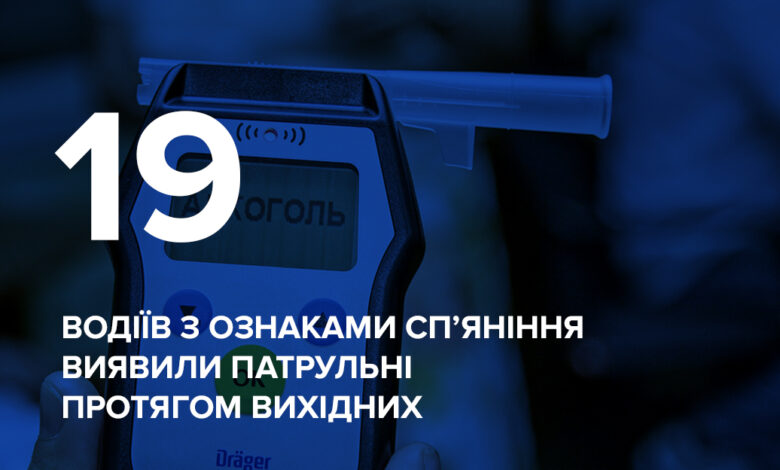 19 п’яних водіїв затримали патрульні на Чернігівщині протягом вихідних
