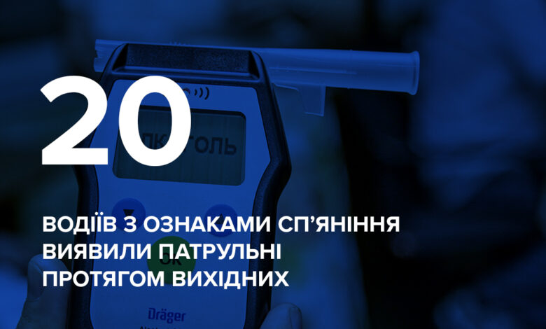 «Хмільні вихідні»: патрульні Чернігівщини затримали 20 п’яних водіїв