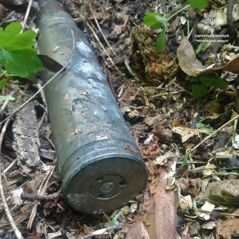 Чернігівські патрульні виявили у Ялівщині нерозірваний боєприпас (Фото)
