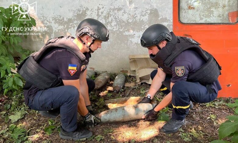 На Чернігівщині сапери ДСНС вилучили 5 вибухонебезпечних предметів
