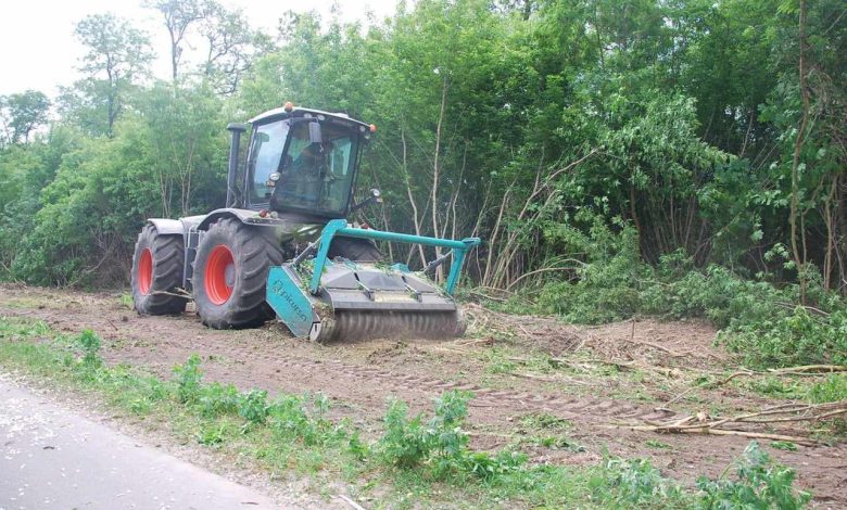 Узбіччя автомобільних доріг на Чернігівщині розчищають від рослинності мульчером (Фото)