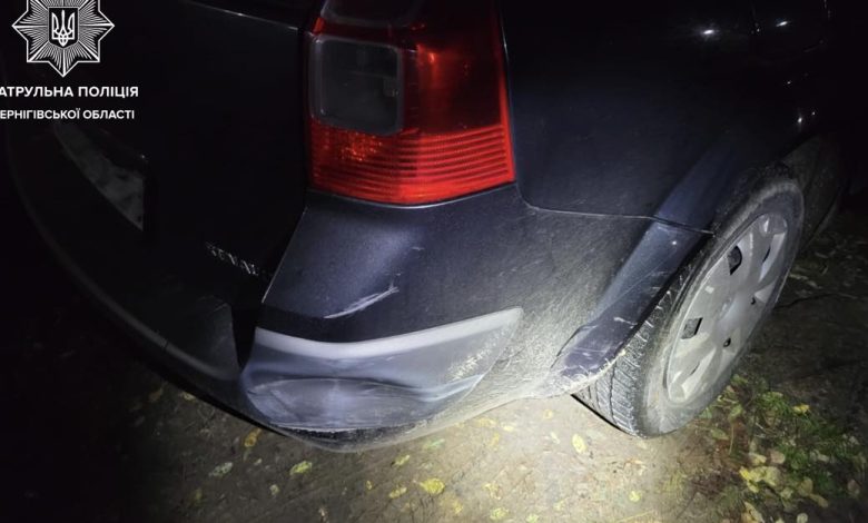 У Чернігові п’яний водій вчинив ДТП і зник із місця події та пропонував хабар поліцейським