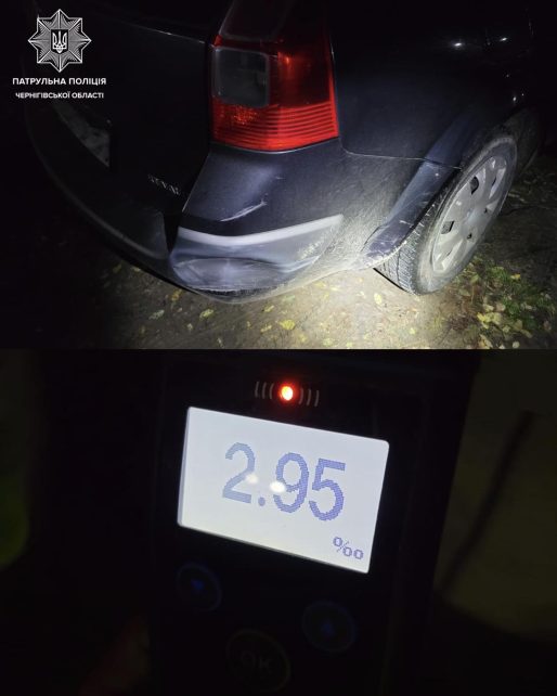 У Чернігові п’яний водій вчинив ДТП і зник із місця події та пропонував хабар поліцейським