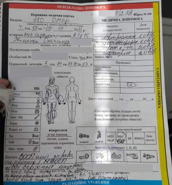 Воїн з Чернігова потребує допомоги після поранення