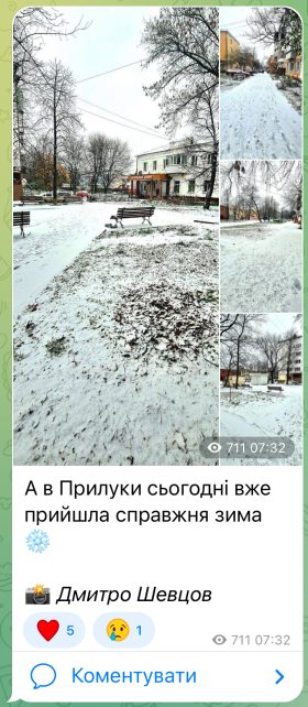 На Чернігівщині випав перший сніг