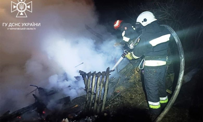 На Чернігівщині впродовж доби вогнеборці ліквідували три пожежі