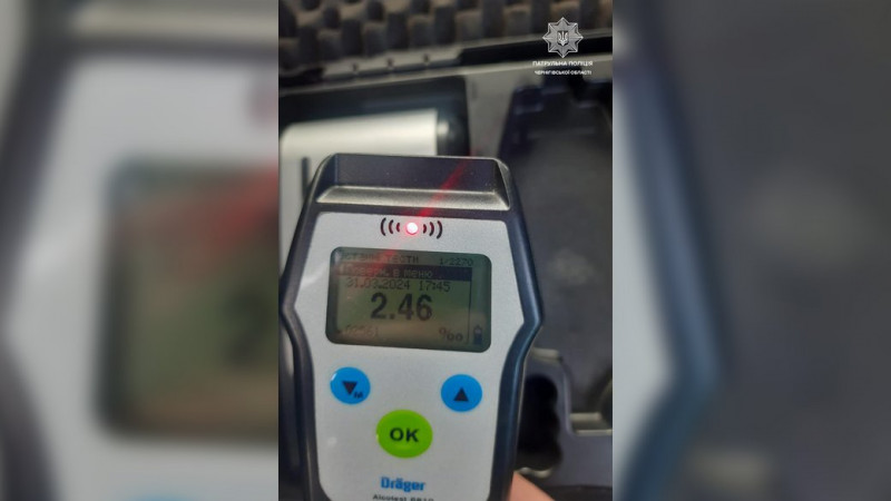 Алкоголь в 12 та 14 разів перевищував норму: у Чернігові один п'яний водій в'їхав у паркан, іншого — зупинили на дорозі