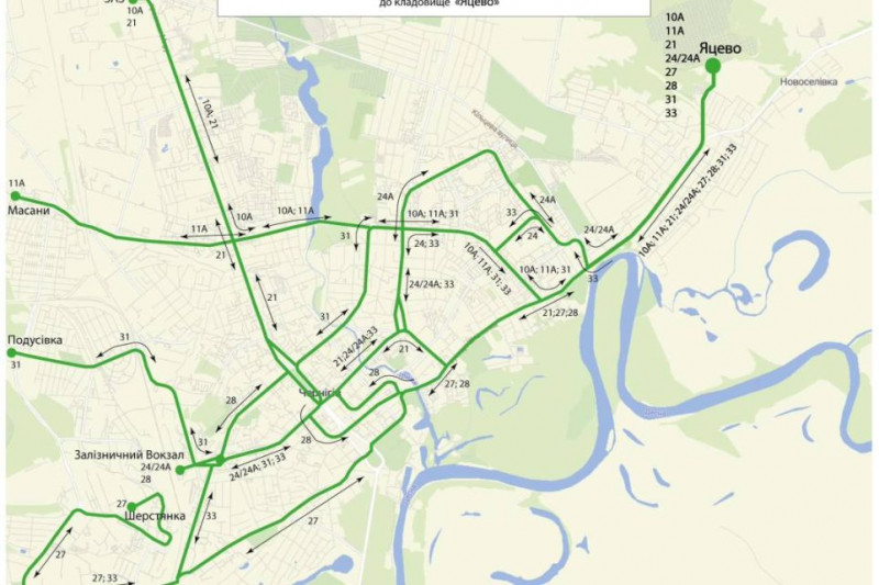 У Чернігові затвердили графік курсування маршрутів до кладовища «Яцево» в поминальні дні
