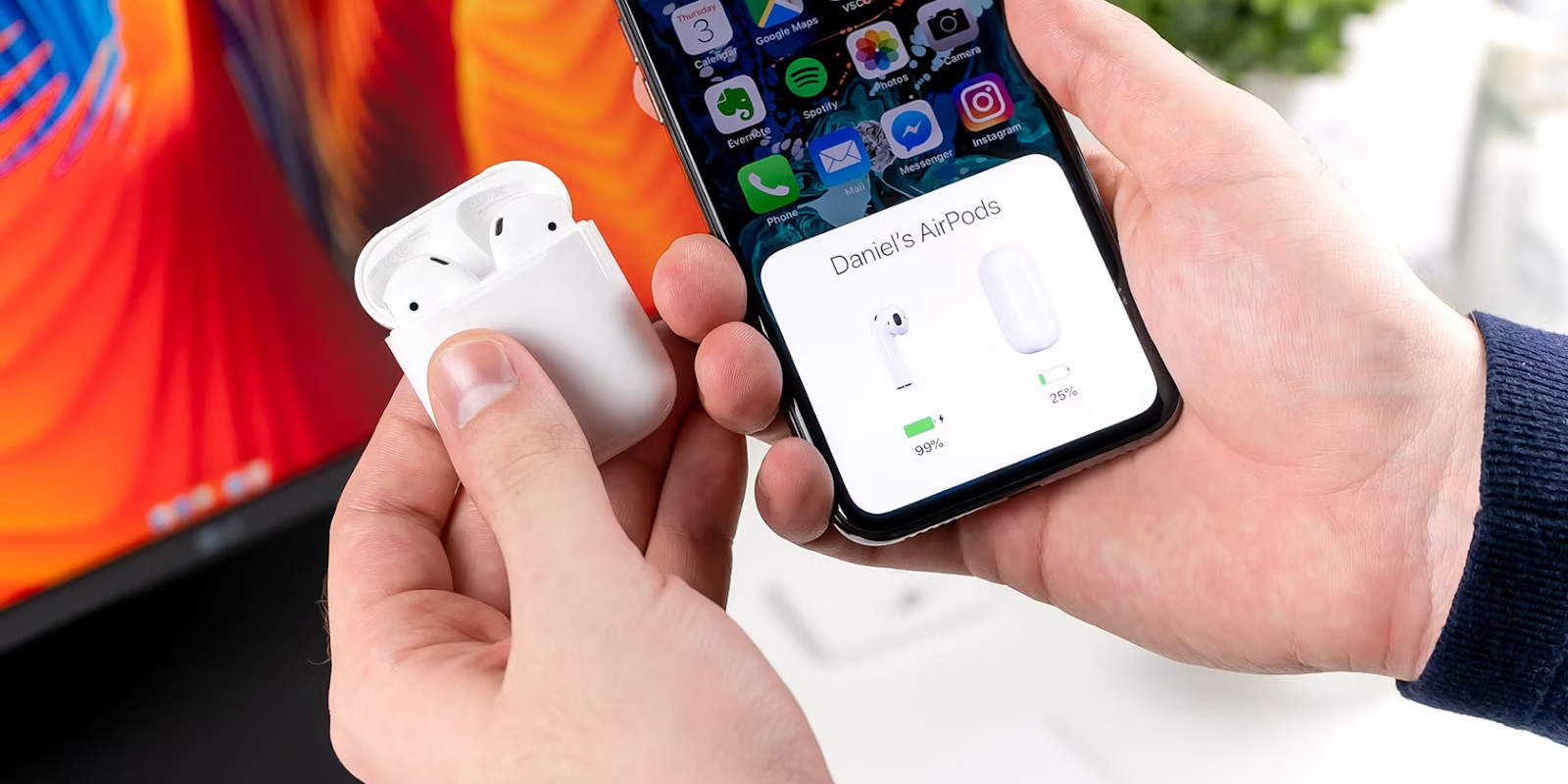 Как проверить уровень заряда беспроводных наушников Apple AirPods