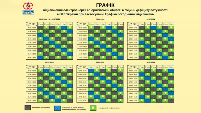 Світло вимикатимуть не більш ніж на 3 години поспіль: на Чернігівщині вводять графіки відключень "три на три"