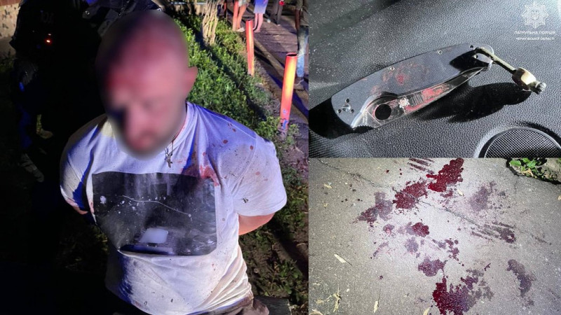 Поліцейські у Чернігові затримали чоловіка, який кидався на людей з ножем