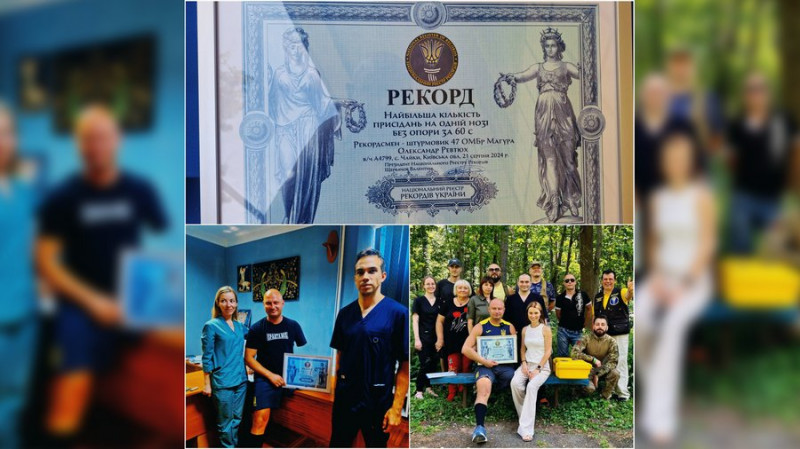 Ветеран з Ніжина, який на війні втратив руку і ногу, встановив рекорд України