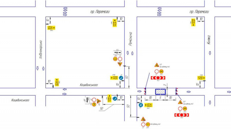 У Чернігові до кінця літа перекриють рух транспорту на вулиці Коцюбинського