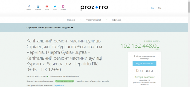 Ремонт дороги на Єськова обійдеться місту в 102 млн грн: куди будуть витрачені ці кошти