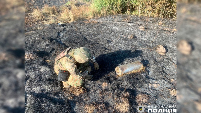 На Чернігівщині вибухотехніки поліції підірвали частину російського БпЛА, яка не здетонувала