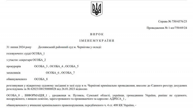 Реальні терміни за СЗЧ та дезертирство: скільки вироків винесли військовим на Чернігівщині