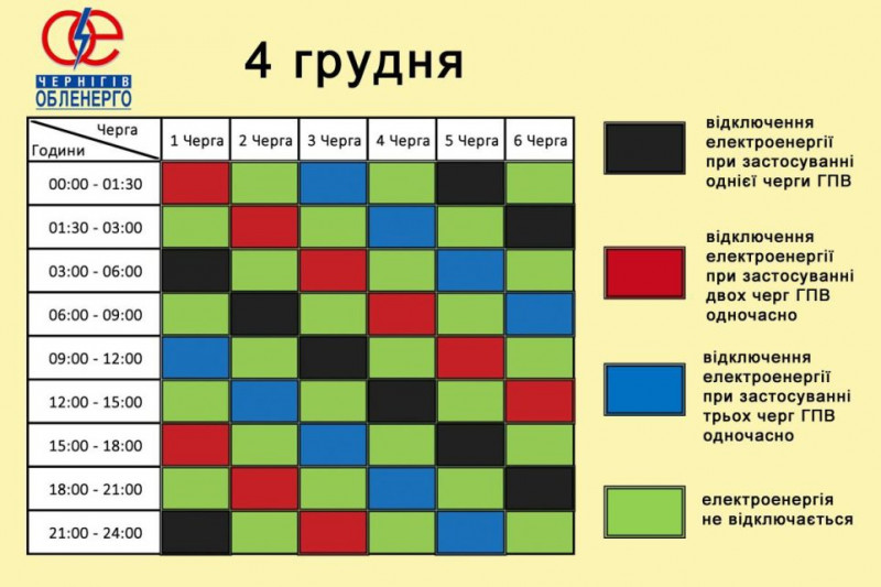 На Чернігівщині діють обмеження світла для населення та бізнесу