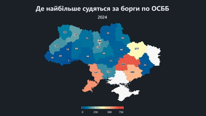 У 2024 році на Чернігівщині ОСББ подали до суду 32 позови на боржників, — Opendatabot