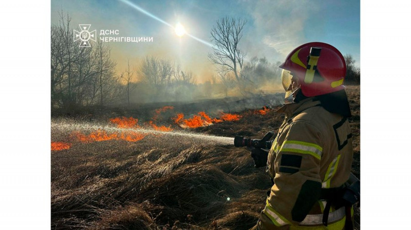 Найбільше загорянь було через спалювання сухої трави: на Чернігівщині за 2,5 дні сталася 131 пожежа