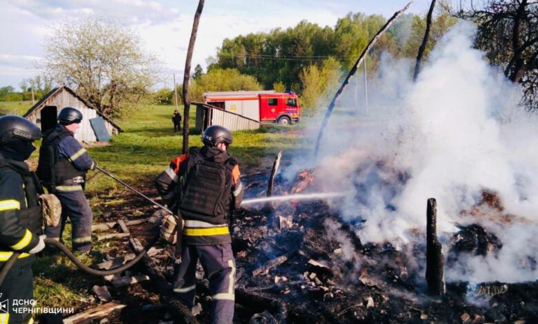 Унаслідок пожеж на Чернігівщині троє людей отримали опіки