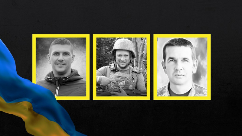 На Чернігівщині в останню путь провели трьох військових, які загинули під час виконання бойових завдань