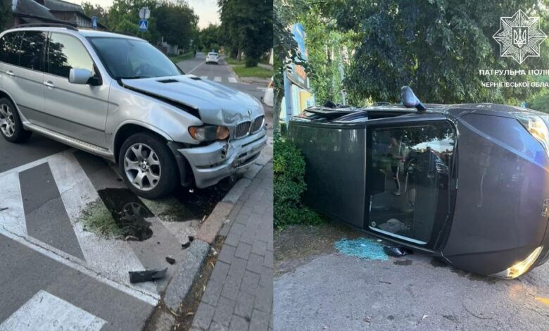 Перекинулася автівка: в Чернігові нетверезий водій скоїв ДТП