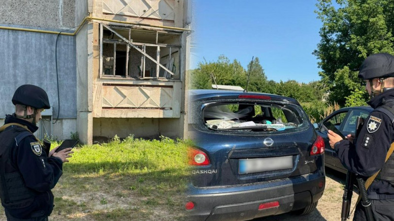 Наслідки атаки російських безпілотників на Корюківку вночі 7 серпня