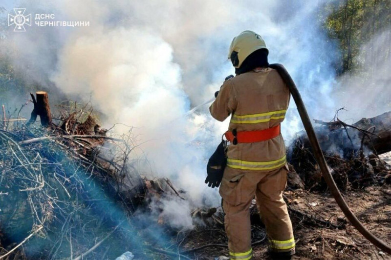 На Чернігівщині внаслідок ворожих обстрілів виникло сім пожеж (Фото)