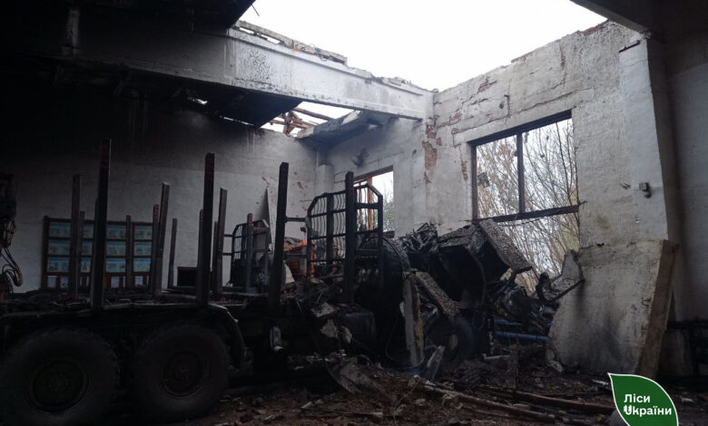 Лісівники показали наслідки ворожого удару на Чернігівщині (Фото)
