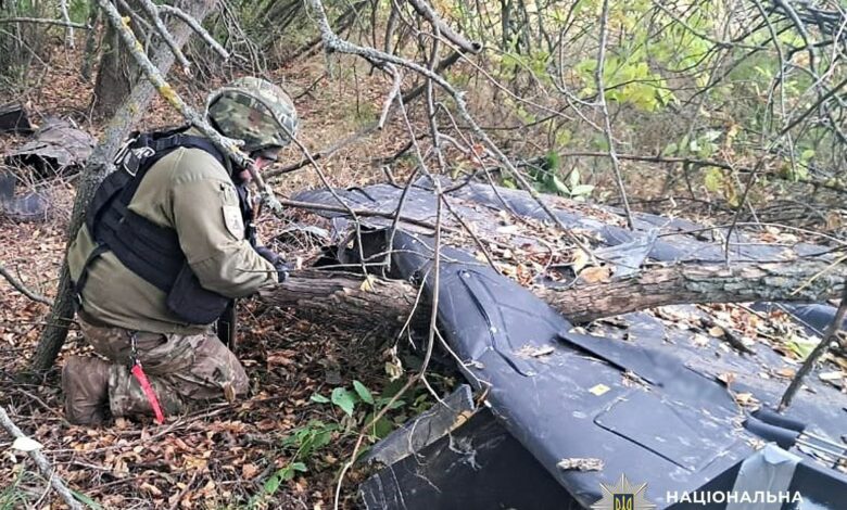 Вибухотехніки поліції Чернігівщини знешкодили бойові частини ворожих ударних безпілотників (Фото)