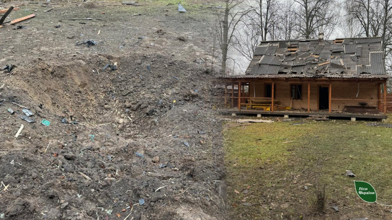 Росіяни атакували лісництво на Чернігівщині, пошкоджена будівля