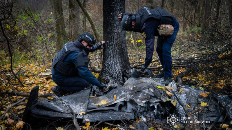 На Чернігівщині сапери ДСНС знешкодили бойові частини російських безпілотників, які не здетонували