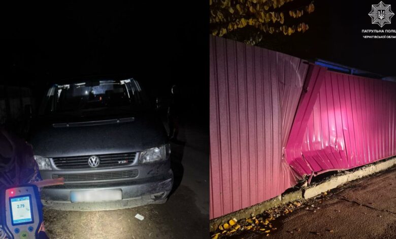 У Чернігові п’яний водій врізався у паркан та втік з місця ДТП