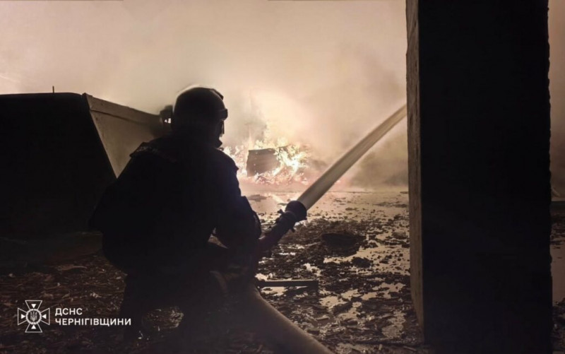 Вогонь охопив 250 кв. м: після обстрілу на Чернігівщині ліквідували масштабну пожежу (Фото)
