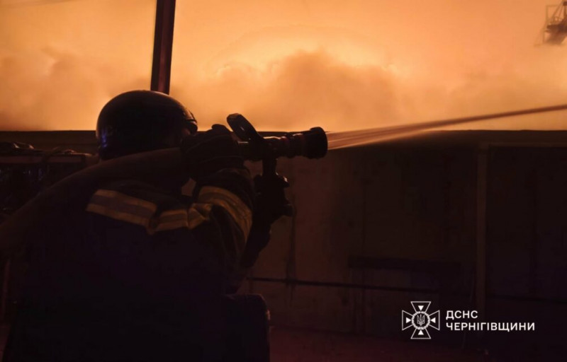 Вогонь охопив 250 кв. м: після обстрілу на Чернігівщині ліквідували масштабну пожежу (Фото)