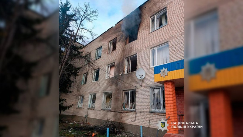 РФ безпілотниками вдарила по будівлі поліції у Городні на Чернігівщині