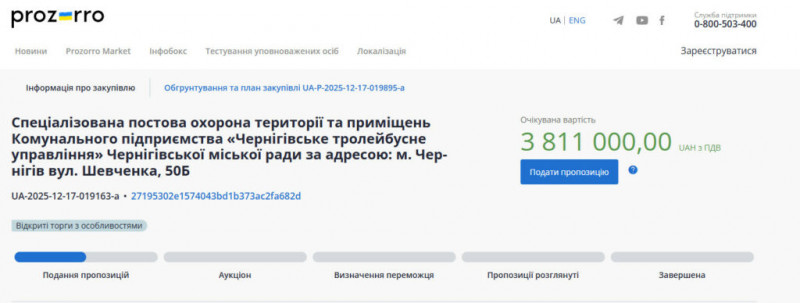 На охорону чернігівського тролейбусного управління хочуть спрямувати майже 4 млн. грн.