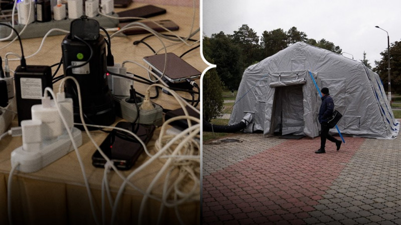 Заряджають ґаджети у пунктах незламності та чекають на відновлення електрики: яка ситуація у Славутичі після атаки РФ